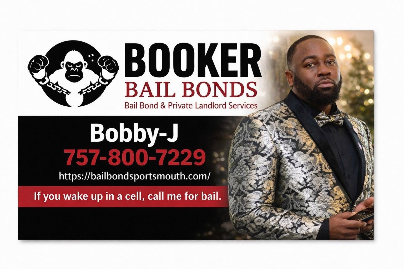 Booker Bail Bonds landscape campaign featuring Bobby-J